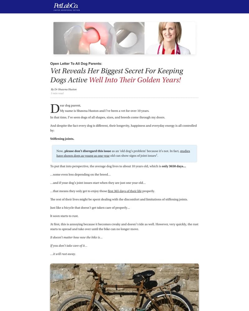 PetLab landing page we built